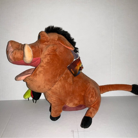Disney Lion King Pumba Bugs Hanging out of Mouth Large Plush - Picture 2 of 7